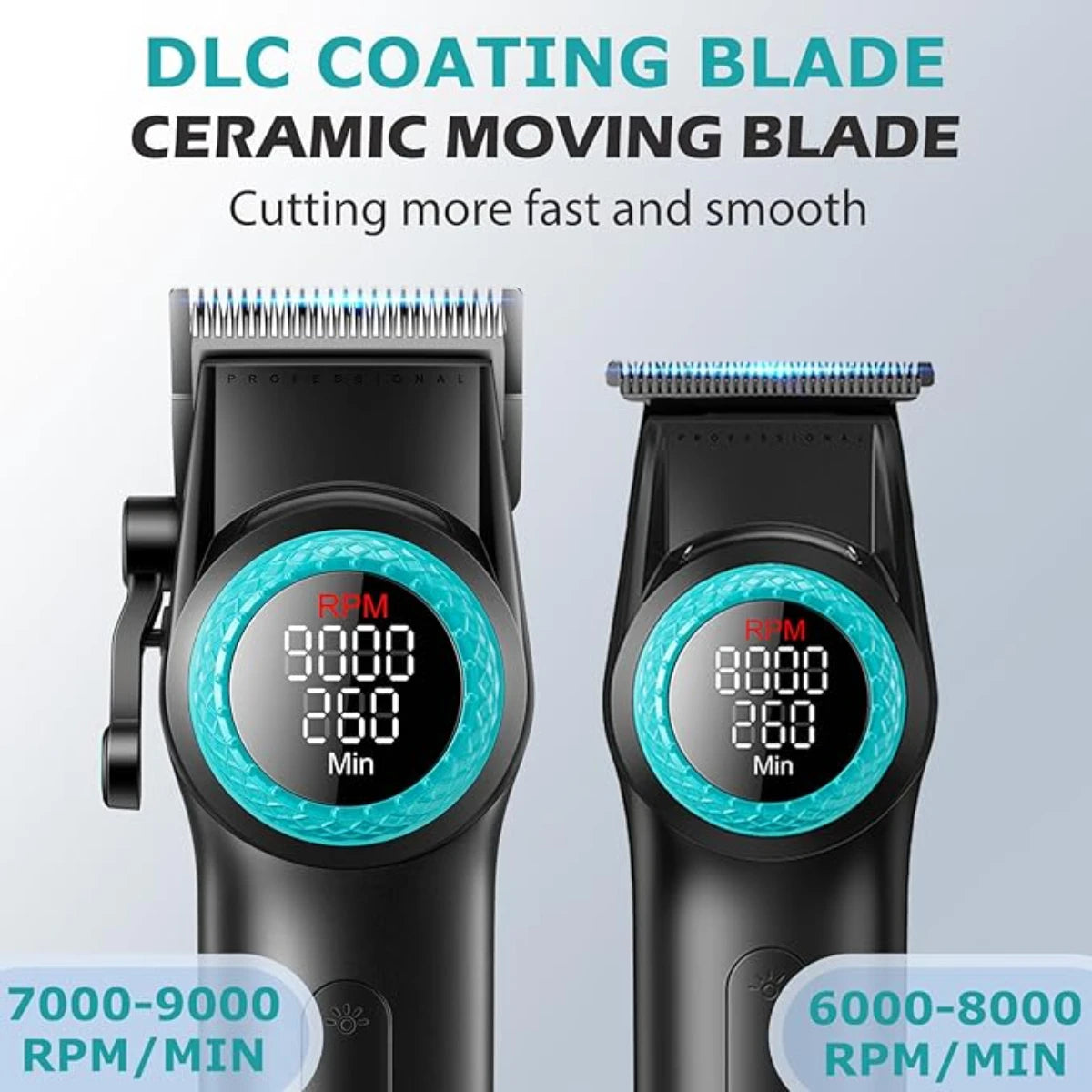 VGR Hair Trimmer Electric Hair Clipper Rechargeable Hair Cutting Machine DLC Coated Blades 9000 RPM Trimmer for Men V-001 V-977