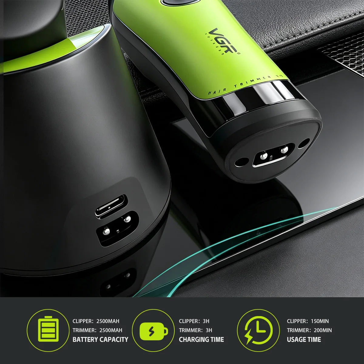 VGR Hair Trimmer Professional Brushless Motor Clipper Hair Cutting Machine Adjustable Charging Base Hair Trimmer for Men V-880