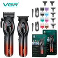 VGR Professional Hair Clippers Rechargeable LED Display Trimmer Hair Cutting DLC Blade 200Mins Work Clipper for man V-858C V-858