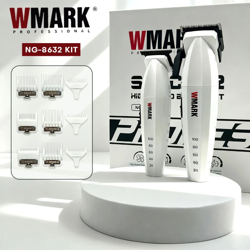 WMARK Hair Trimmer Adjustable Hair Cutting Machine Electric Hair Clipper Barber Cordless 9000 RPM Trimmer for Men NG-8632 KIT