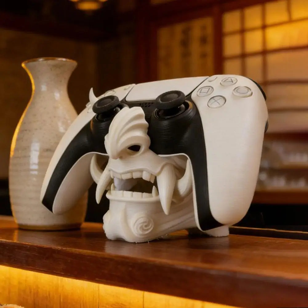 3D Printing Game Controller Base For PS5 Samurai Ghost Mask Handle Bracket Desktop Display Stand Game Console ComputerDecoration