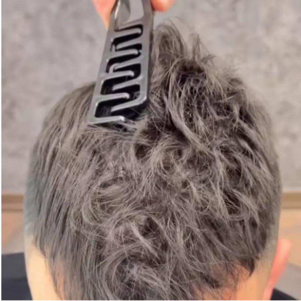 Men Fluffy Hair Styling Comb V‑Shape Texture Modeling Hair Gripper Clip DIY Hairstyle Tool For Volume Bangs Hairline Salon
