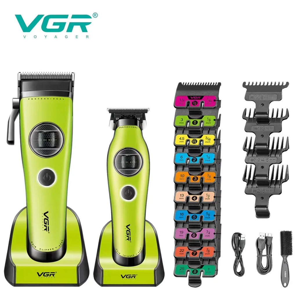 VGR Hair Trimmer Professional Barber Clippers External Rotor Motor Hair Clipper Cordless Charging Base Trimmer for Man V-880 S2